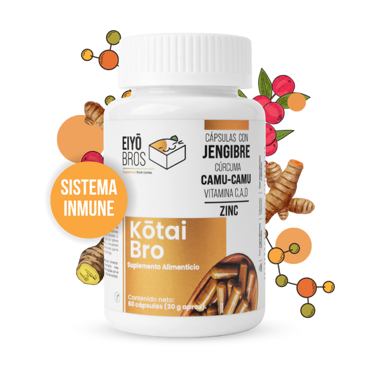 Kotai Bro Veganas con cúrcuma, jengibre, Camu-Camu y  Vitaminas (C,D,A) (sistema inmune y antioxidante)