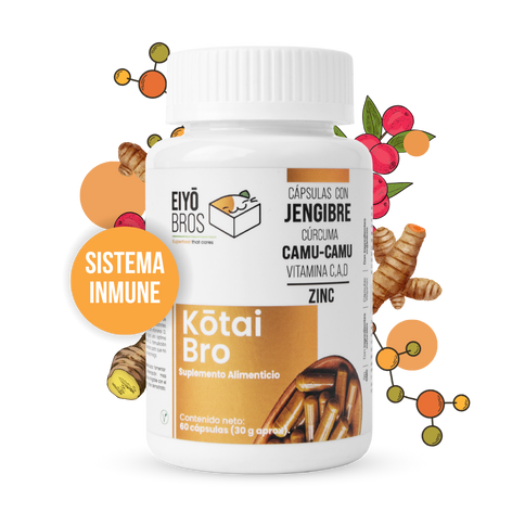 Kotai Bro Veganas con cúrcuma, jengibre, Camu-Camu y  Vitaminas (C,D,A) (sistema inmune y antioxidante)