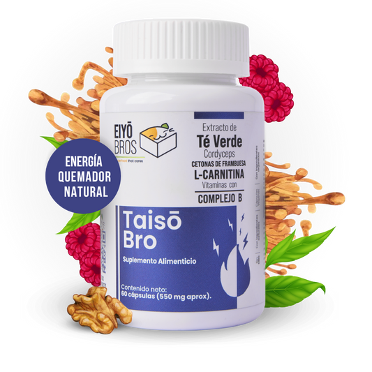 Taiso NUEVA FORMULA: Extracto de Té Verde, Cordyceps, Centonas de Franmbuesa, L-Carnitina Vitaminas y Complejo B