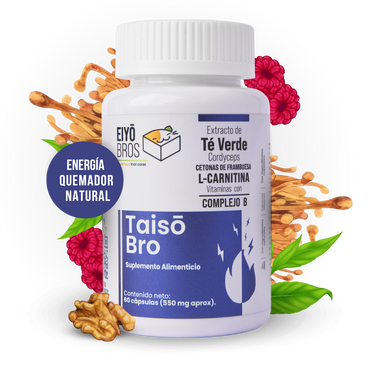 Taiso NUEVA FORMULA: Extracto de Té Verde, Cordyceps, Centonas de Franmbuesa, L-Carnitina Vitaminas y Complejo B