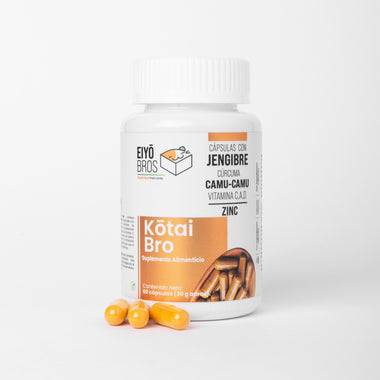 Kotai Bro Veganas con cúrcuma, jengibre, Camu-Camu y  Vitaminas (C,D,A) (sistema inmune y antioxidante)