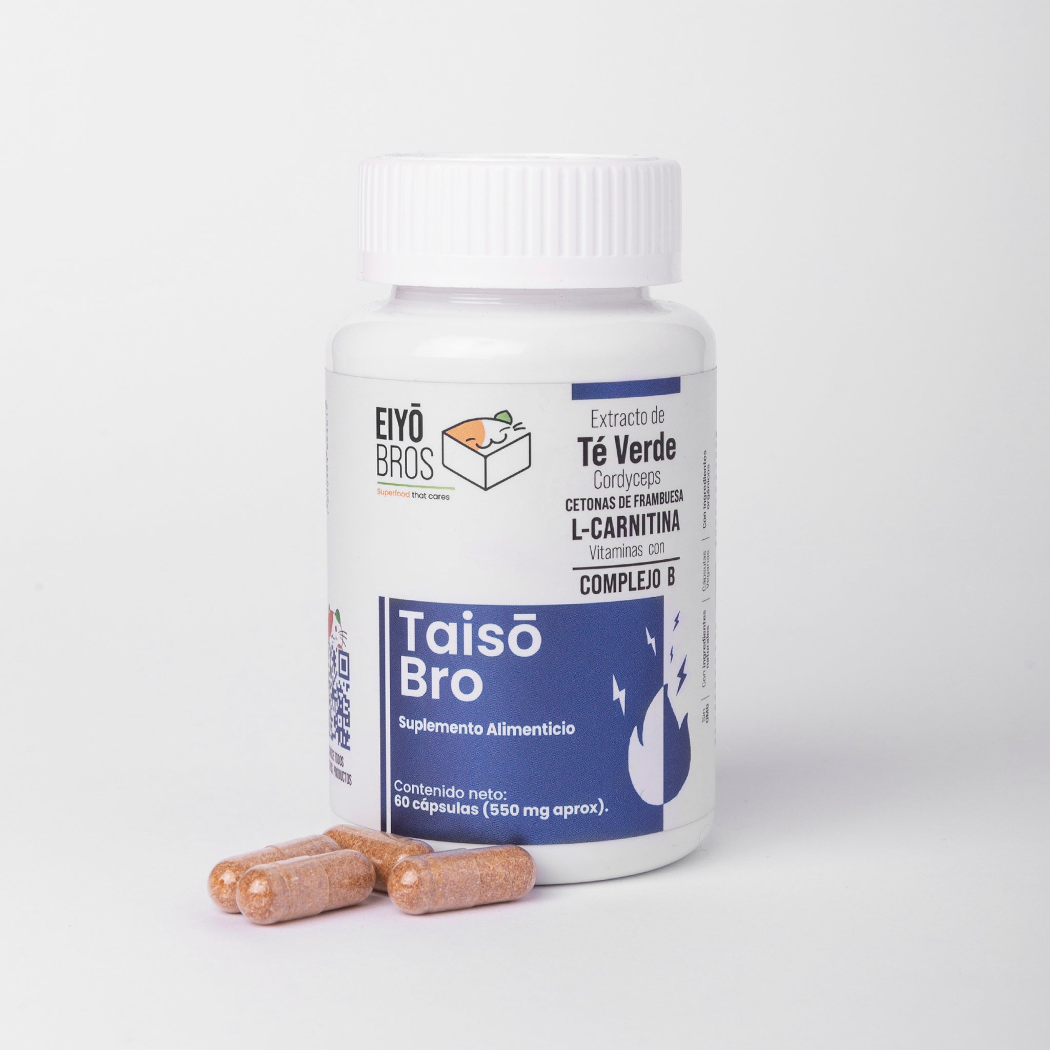 Taiso NUEVA FORMULA: Extracto de Té Verde, Cordyceps, Centonas de Franmbuesa, L-Carnitina Vitaminas y Complejo B