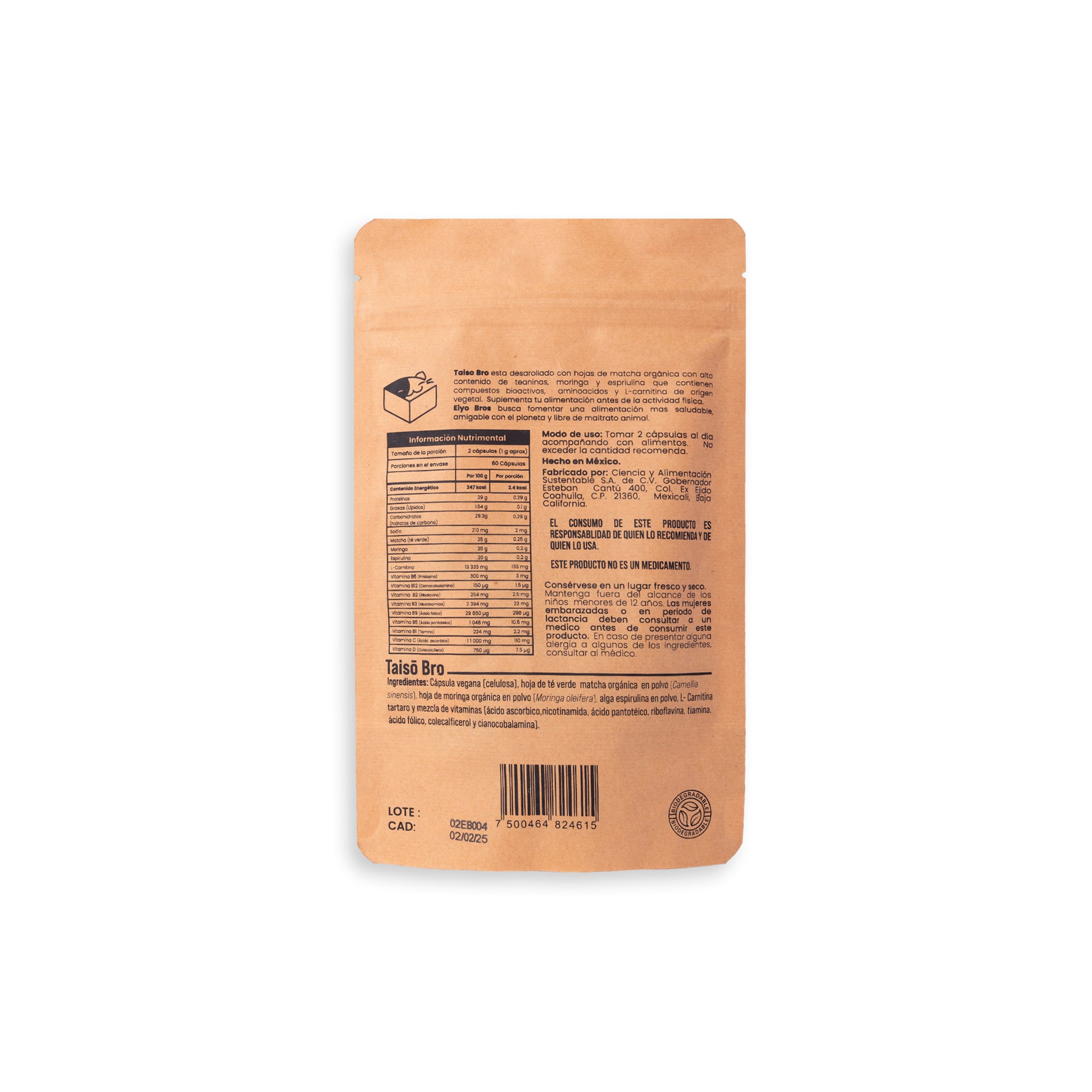 Taiso NUEVA FORMULA: Extracto de Té Verde, Cordyceps, Centonas de Franmbuesa, L-Carnitina Vitaminas y Complejo B