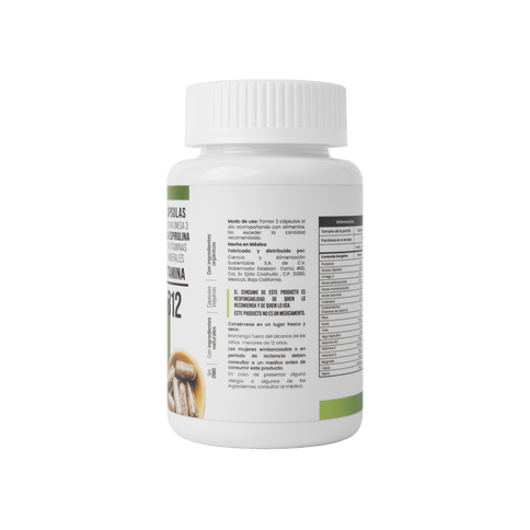Bigan Bro veganas con chia, omega 3, alga espirulina, vitaminas, minerales y Vitamina B12 - Eiyo