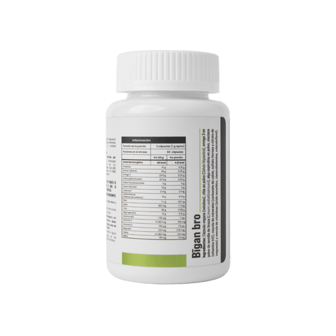 Bigan Bro veganas con chia, omega 3, alga espirulina, vitaminas, minerales y Vitamina B12 - Eiyo