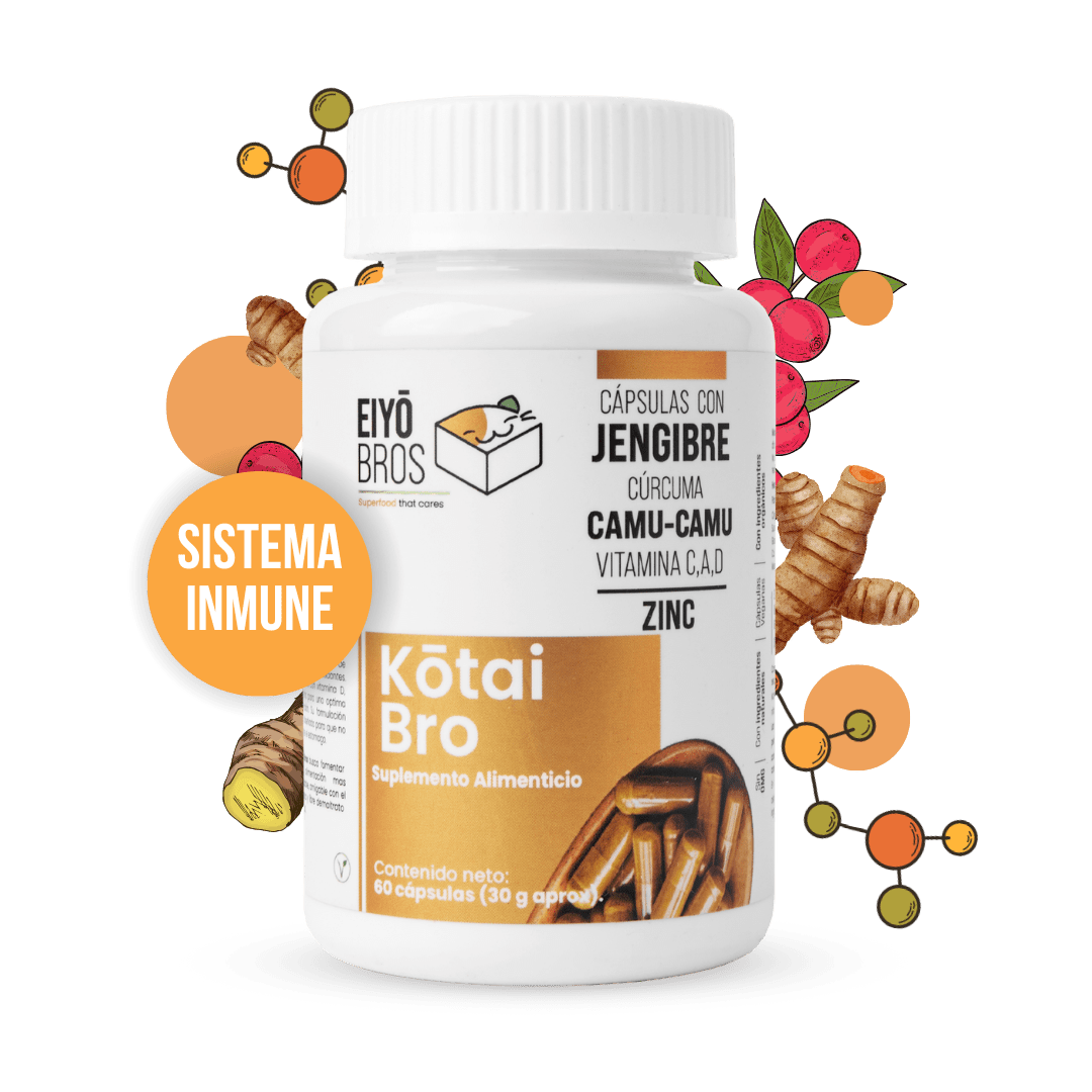 Kotai Bro Veganas con cúrcuma, jengibre, Camu - Camu y Vitaminas (C,D,A) (sistema inmune y antioxidante) - Eiyo
