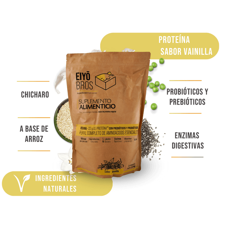 Proteína vegetal sabor vainilla 600 g - Eiyo